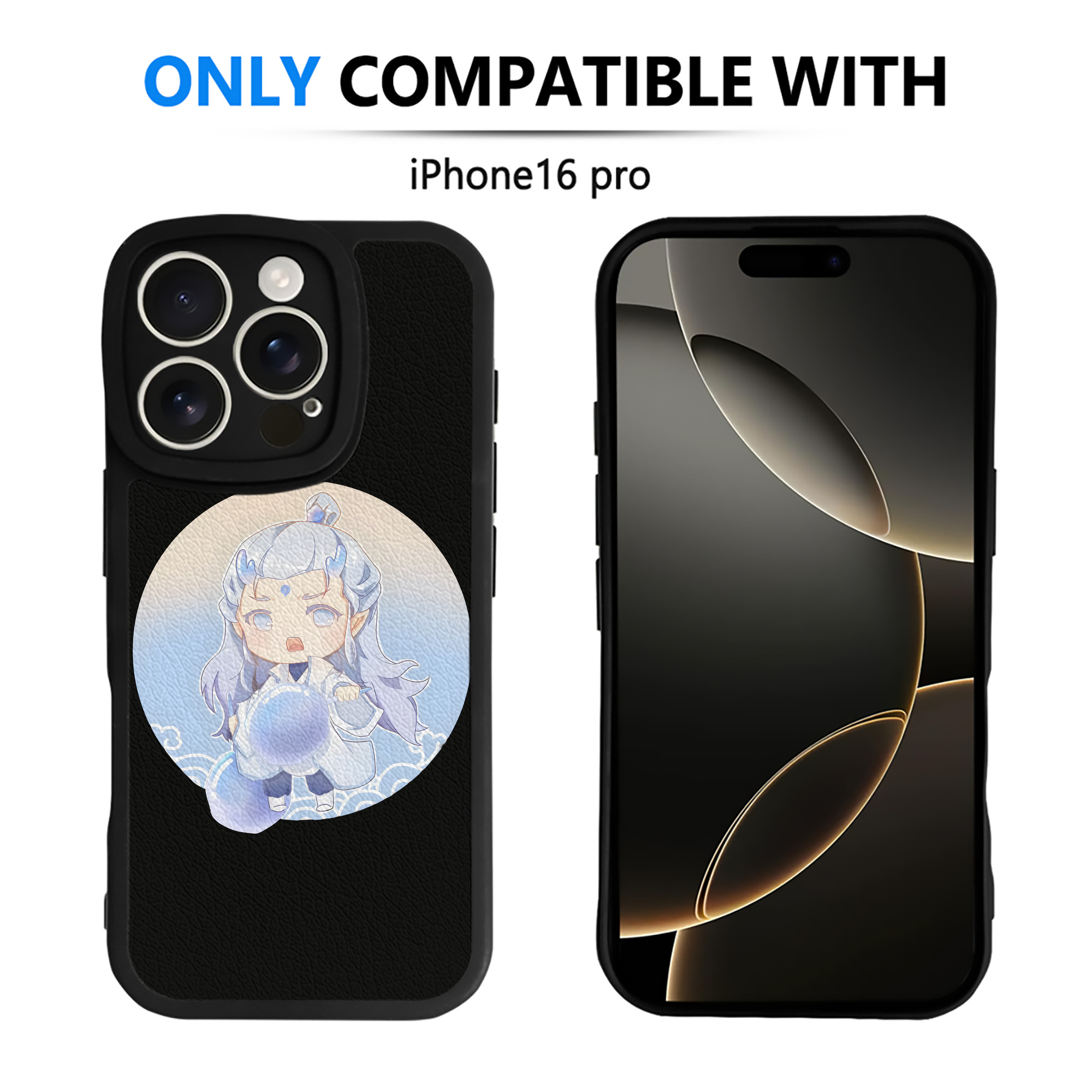 （画像用） Ne Zha 2 ナタ 魔童の大暴れ 【iPhone 16シリーズ対応】シリコンスマホケース（レザー調） 材質：シリコン